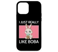 Carino Kawaii Bunny Mi piace molto Boba stile giapponese Custodia per iPhone 12 mini