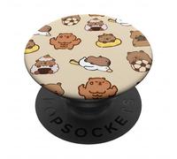 Carino Kawaii Capibara E Anatra Collage Marrone PopSockets PopGrip Adesivo