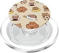 Carino Kawaii Capibara E Anatra Collage Marrone PopSockets PopGrip per MagSafe