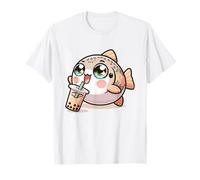 Carino Kawaii Chibi Trota Bere Boba Tea Maglietta