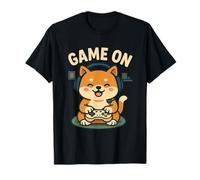 Carino Kawaii Dog Gamer Game On Console Scherzo Divertente Fan di Gioco Maglietta