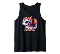 Carino Kawaii Drago Chibi Bambino Elementale Rosso Giallo Fantasia Canotta