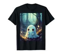 Carino Kawaii Fantasma Foresta Mistica Spettrale Estetica Maglietta