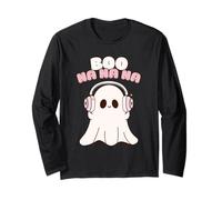 Carino Kawaii Fantasma Halloween Boo Na Na Na Spooky Musica Anime Maglia a Manica