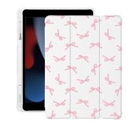 Carino Kawaii Fiocco Rosa per iPad Air 13 Pollici Caso M2 2024 con Portamatite, Auto Sleep/Wake, Pelle Morbida TPU Back Cover