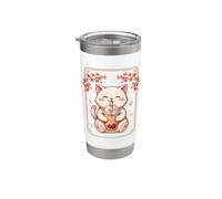 Carino Kawaii Gatto Bere Bubble Tea Boba Anime Bicchiere termico in acciaio inox doppia parete