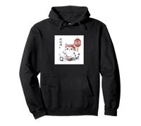Carino Kawaii Gatto Giapponese Mangiare Riso Anime Manga Ramen Divertente Felpa con Cappuccio