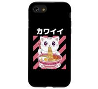 Carino Kawaii Gatto Mangia Ramen Otaku Anime Giapponese Custodia per iPhone SE (2020) / 7 / 8