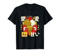Carino Kawaii Ice Cream Cone Giappone Stile Dolce Cibo Cartoon Maglietta