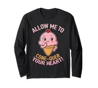 Carino Kawaii Ice Cream Pun Cone-quer Il Tuo Cuore Ragazze Estate Maglia a Manica