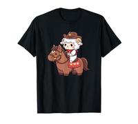 Carino Kawaii Sheep Sceriffo Equitazione Western Horse Maglietta