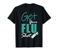 Carino Keep Calm Get Your Flu Shot Divertente Infermiera Medico Clinica Maglietta