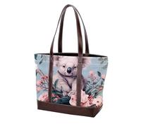 Carino Koala-1783 Tote Bags in pelle durevole Borse e borse in tela per le donne Top Handle Satchel Hobo Bags, Multicolore 08, 33.8x12x31cm/13.3x4.7x12.2 in