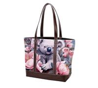 Carino Koala-1794 Borse a tracolla per le donne grandi borse in morbida pelle lavata e borse durevoli, Multicolore 08, 33.8x12x31cm/13.3x4.7x12.2 in