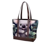 Carino Koala-1794 Borse a tracolla per le donne grandi borse in morbida pelle lavata e borse durevoli, Multicolore 03, 33.8x12x31cm/13.3x4.7x12.2 in