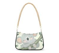 Carino Koala Bear Albero Foglie Borsetta Medio Donna Estetica Borsa a Spalla Borsa Da Sera Pochette Con Cerniera Chiusura Catena Cinghia