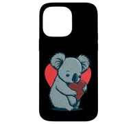 Carino Koala Bear Holding Heart Kawaii Koala Cuore Custodia per iPhone 14 Pro Max