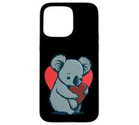 Carino Koala Bear Holding Heart Kawaii Koala Cuore Custodia per iPhone 15 Pro Max