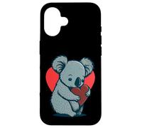 Carino Koala Bear Holding Heart Kawaii Koala Cuore Custodia per iPhone 16