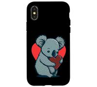 Carino Koala Bear Holding Heart Kawaii Koala Cuore Custodia per iPhone X/XS