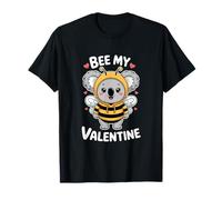 Carino Koala Bee My Valentine Ape Cuore Amore Maglietta