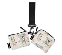 Carino Koala Beige Portafogli Da Donna Custodie Per Carte Piccolo Portatile Da Polso Portafoglio Portachiavi con Portachiavi per Lady 2 Packs de credito para Hombre