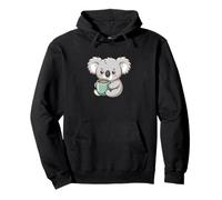 Carino Koala Che Tiene Una Tazza Kawaii Animali Amante Felpa con Cappuccio