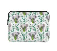 Carino Koala Foglie Verdi Bianco Laptop Sleeve Bag 13-14 Pollici, Custodia Protettiva Del Computer Carino Borsa Del Computer Lap Top Cartella