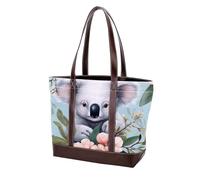 Carino Koala Leaves-1915 Tote Bags in pelle durevole Borse e borse in tela per le donne Top Handle Satchel Hobo Bags, Multicolore 10, 33.8x12x31cm/13.3x4.7x12.2 in