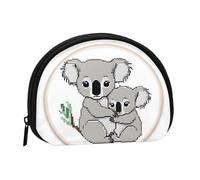 Carino Koala Mom e Baby Minis Storage Bag Shell Portafoglio Piccolo Portamonete con Minis con Cerniera Cambiare Borsa per Coin Chiavi Puoi anche Conservare Tutti I Piccoli Oggetti Che Desideri, Nero ,