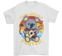 Carino Koala Orso Che Suona L'Ukulele Maglietta Da Uomo 100% Cotone