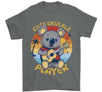 Carino Koala Orso Che Suona L'Ukulele Maglietta Da Uomo 100% Cotone