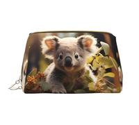 Carino Koala Plant Makeup Bag Donne - Grande CapacitàTravel Cosmetic Bag PU Pelle Zip Pouch Portatile Ampio Open Organizer