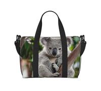 Carino Koala stampa Travel Duffel Bags Weekender per le donne,Leggero Carry On Bag,Personal Item Bag, Nero , Taglia unica
