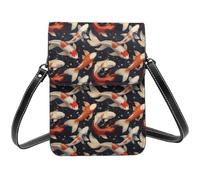 Carino Koi Stampa Piccola Crossbody Borse per le donne, Piccole Borse in Pelle Cellulare Cross Body Bag