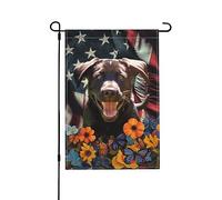 Carino Labrador Retriever Cane Il mio cane d'amore Bandiera da giardino vibrante bifacciale 12 X 18 pollici Decorazione per casa Cortile