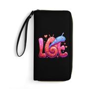 Carino Land Slug Love Portafogli da polso per uomo donna portafoglio lungo in pelle pochette per carte di credito con cordino, Stile:, 19.7x10.5cm