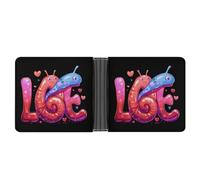 Carino Land Slug Love Portafoglio Bifold in pelle sottile porta carte di credito carino borsa, Stile:, Taglia unica