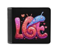 Carino Land Slug Love Portafoglio da uomo a due ante sottile porta carte di credito in pelle, Stile:, Taglia unica