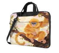 Carino Laptop Tote Bag Laptop Custodia di trasporto con spallacci e maniglia Messenger Borsa a tracolla per lavoro Viaggi, Albero Scimmia Carino, 13 inch