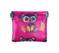 Carino Lemur Hot Peach Donna Piccola Borsa in Pelle Cambiamento Fancy Organizzazione Borse per Uomo Donna Viaggio, Carino Lemur Hot Peach, Decorazione