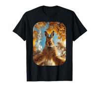 Carino Lepre Selfie Foglie Autunno Foresta Estetica Animale Maglietta