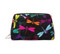 Carino Libellula PVC Leather Makeup Bag Cosmetic Pouch Travel Organizer Toiletry Clutch, Oro, One Size