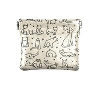 Carino Little Cat Line Squeeze Coin Purse Pouch Change Holder PU Leather Mini Wallet Coin Pocket per donne ragazze uomini