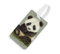 Carino Little Panda Etichette per bagagli Porta carte per bagagli per valigie con scudo per la privacy Borsa da viaggio targhetta identificativa per uomini e donne borsa zaino bianco stile