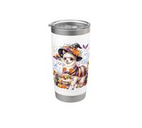 Carino Llama Strega Halloween Candy Spooky Fall Bicchiere termico in acciaio inox doppia parete