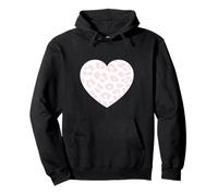 Carino Luce Bianco Rosa Leopard Modello Animale Minimalista Felpa con Cappuccio