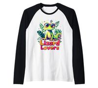 Carino lucertola rettile iguane camaleonti gechi animali domestici Maglia con Maniche Raglan