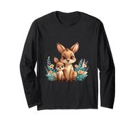 Carino Madre Canguro E Joey Animale Illustrazione Maglia a Manica