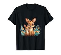 Carino Madre Canguro E Joey Animale Illustrazione Maglietta